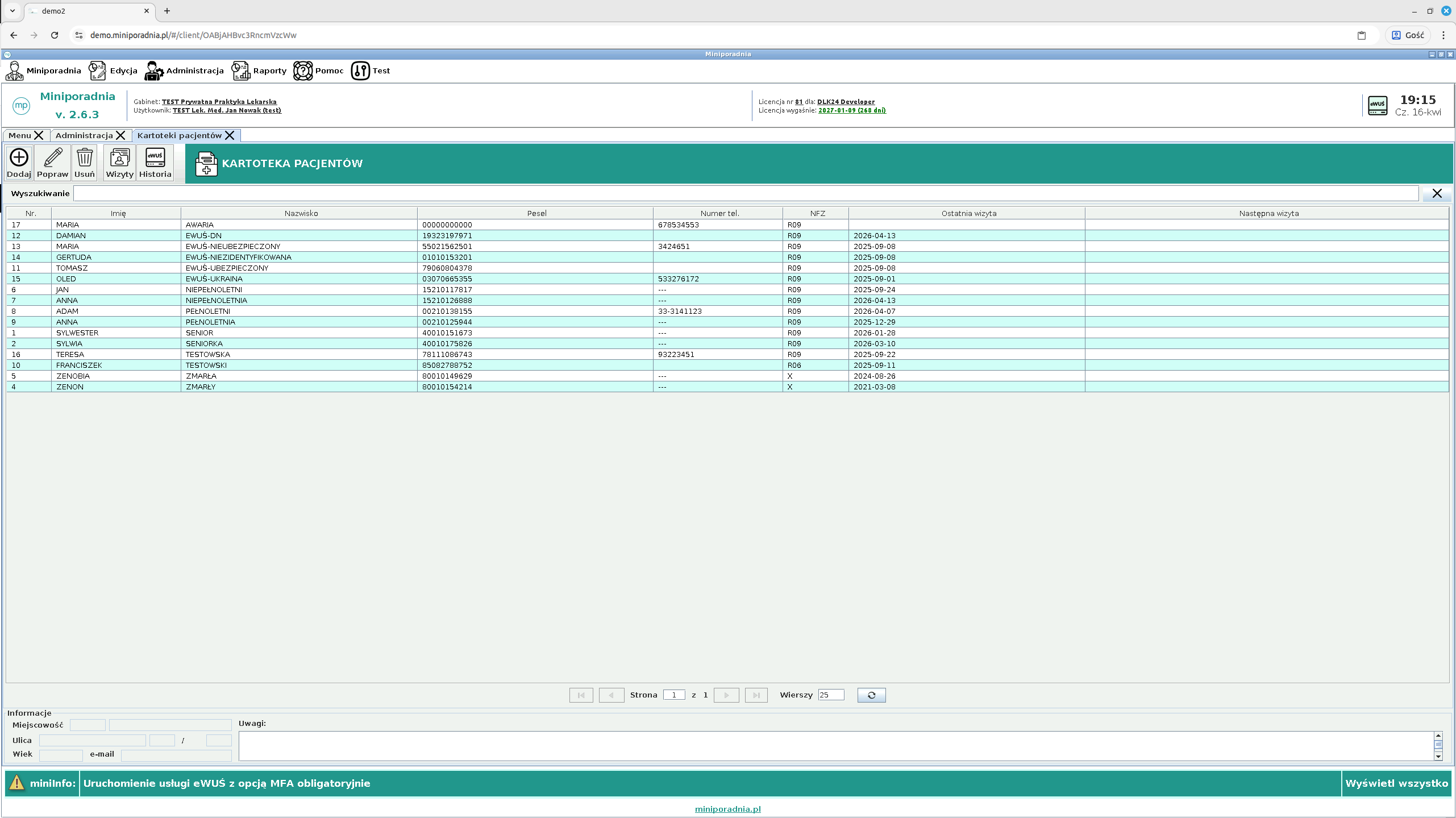 Program dla internisty – Miniporadnia